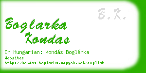 boglarka kondas business card