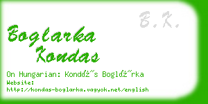 boglarka kondas business card